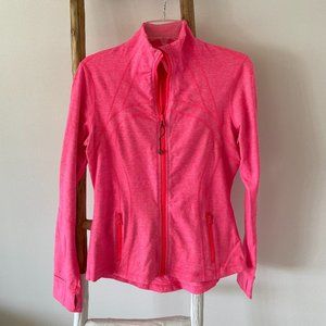Lulu Lemon Hot Pink Workout Zip Up Long Sleeve Thumbholes Size 10